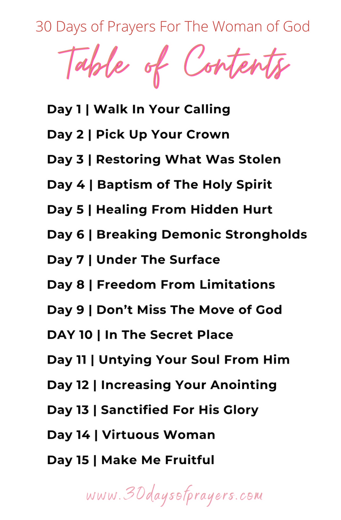 30 Days of Prayers For The Woman of God