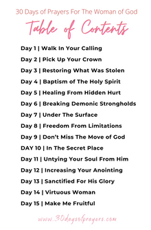 30 Days of Prayers For The Woman of God - Paperback